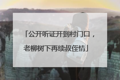 公开听证开到村门口，老柳树下再续叔侄情