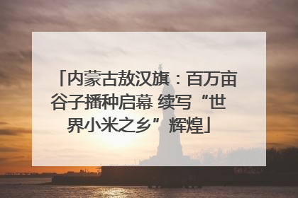 内蒙古敖汉旗：百万亩谷子播种启幕 续写“世界小米之乡”辉煌