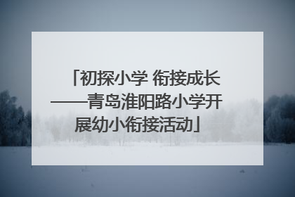 初探小学 衔接成长——青岛淮阳路小学开展幼小衔接活动
