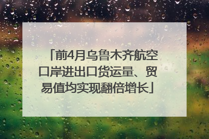 前4月乌鲁木齐航空口岸进出口货运量、贸易值均实现翻倍增长