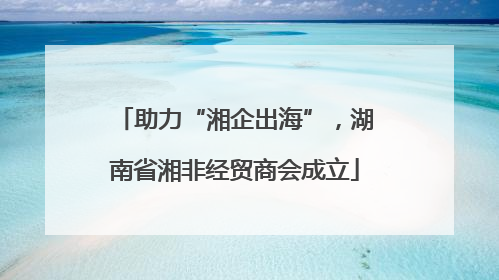 助力“湘企出海”，湖南省湘非经贸商会成立