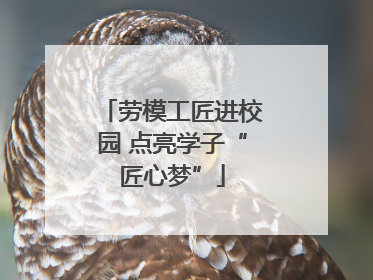 劳模工匠进校园 点亮学子“匠心梦”