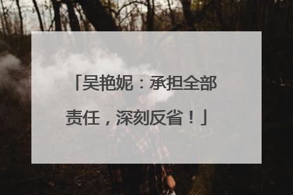 吴艳妮：承担全部责任，深刻反省！