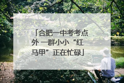 合肥一中考考点外 一群小小“红马甲”正在忙碌