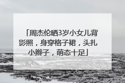 周杰伦晒3岁小女儿背影照，身穿格子裙，头扎小辫子，萌态十足