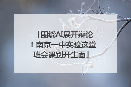 围绕AI展开辩论！南京一中实验这堂班会课别开生面