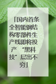 国内首条全智能钢结构零部件生产线即将投产 “黑科技”层出不穷