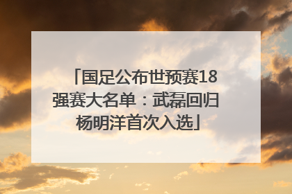 国足公布世预赛18强赛大名单：武磊回归 杨明洋首次入选