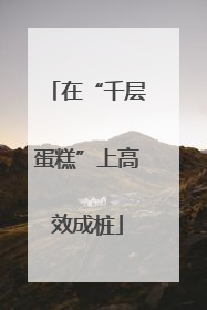 在“千层蛋糕”上高效成桩