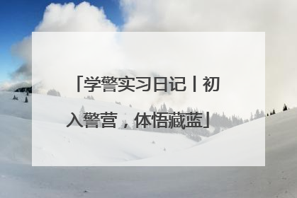 学警实习日记丨初入警营，体悟藏蓝