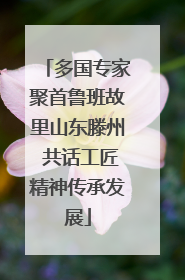 多国专家聚首鲁班故里山东滕州 共话工匠精神传承发展