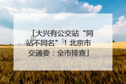 大兴有公交站“同站不同名”！北京市交通委：全市排查