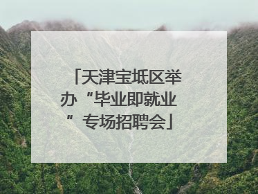 天津宝坻区举办“毕业即就业”专场招聘会