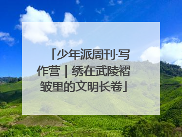 少年派周刊·写作营｜绣在武陵褶皱里的文明长卷