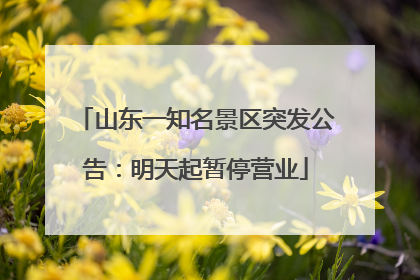 山东一知名景区突发公告：明天起暂停营业