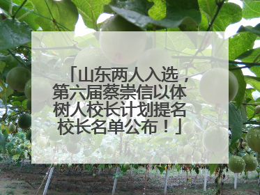 山东两人入选，第六届蔡崇信以体树人校长计划提名校长名单公布！