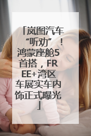岚图汽车“听劝”！鸿蒙座舱5首搭，FREE+湾区车展实车内饰正式曝光