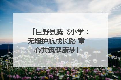 巨野县腾飞小学：无烟护航成长路 童心共筑健康梦
