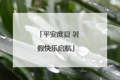 平安度夏 暑假快乐启航