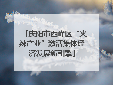 庆阳市西峰区“火辣产业”激活集体经济发展新引擎