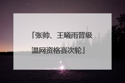 张帅、王曦雨晋级温网资格赛次轮