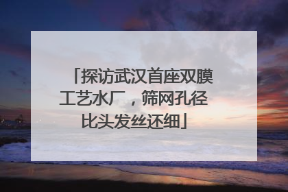 探访武汉首座双膜工艺水厂，筛网孔径比头发丝还细