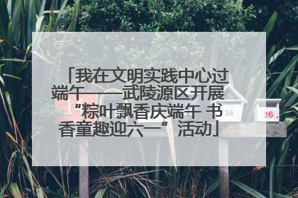 我在文明实践中心过端午——武陵源区开展“粽叶飘香庆端午 书香童趣迎六一”活动