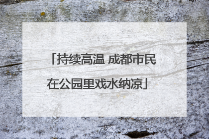 持续高温 成都市民在公园里戏水纳凉