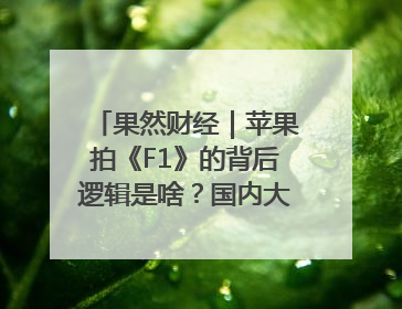果然财经｜苹果拍《F1》的背后逻辑是啥？国内大厂能抄作业吗？
