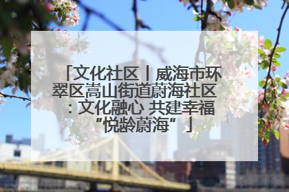 文化社区丨威海市环翠区嵩山街道蔚海社区：文化融心 共建幸福“悦龄蔚海”