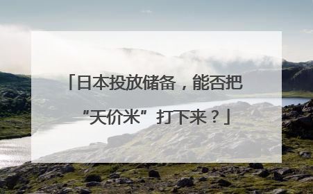 日本投放储备，能否把“天价米”打下来？