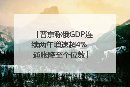 普京称俄GDP连续两年增速超4% 通胀降至个位数
