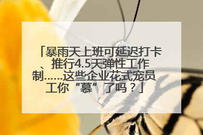 暴雨天上班可延迟打卡、推行4.5天弹性工作制……这些企业花式宠员工你“慕”了吗？