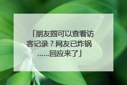 朋友圈可以查看访客记录？网友已炸锅……回应来了