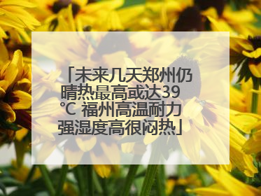 未来几天郑州仍晴热最高或达39℃ 福州高温耐力强湿度高很闷热
