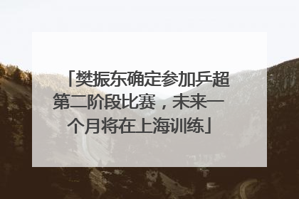 樊振东确定参加乒超第二阶段比赛，未来一个月将在上海训练