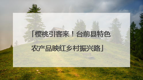樱桃引客来！台前县特色农产品映红乡村振兴路