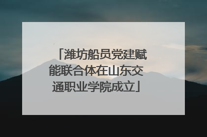 潍坊船员党建赋能联合体在山东交通职业学院成立