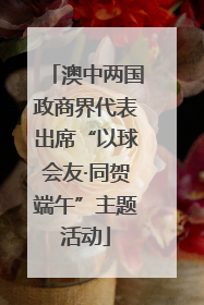 澳中两国政商界代表出席“以球会友·同贺端午”主题活动