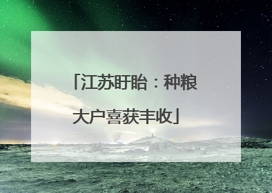 江苏盱眙：种粮大户喜获丰收