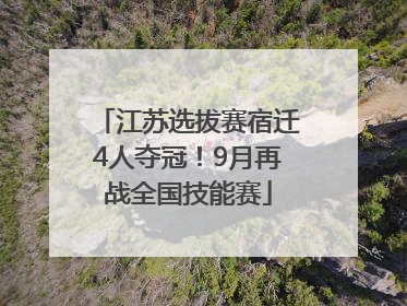 江苏选拔赛宿迁4人夺冠！9月再战全国技能赛
