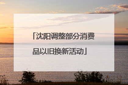 沈阳调整部分消费品以旧换新活动