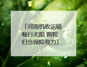 河南机收运输畅行无阻 颗粒归仓保障有力