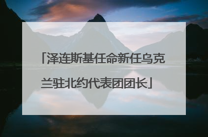 泽连斯基任命新任乌克兰驻北约代表团团长