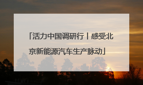 活力中国调研行丨感受北京新能源汽车生产脉动