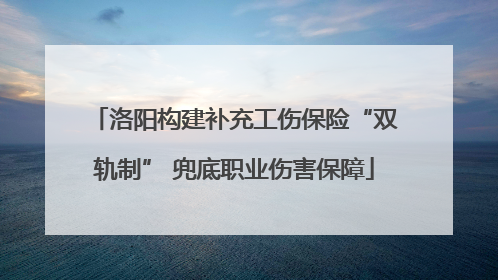 洛阳构建补充工伤保险“双轨制” 兜底职业伤害保障