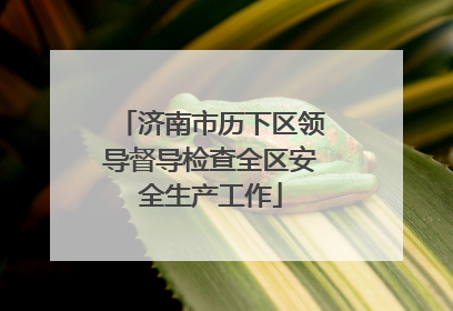 济南市历下区领导督导检查全区安全生产工作
