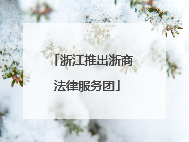 浙江推出浙商法律服务团