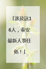 涉及这16人，泰安最新人事任免！