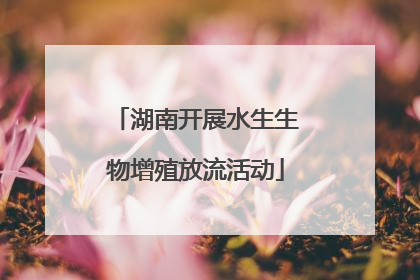 湖南开展水生生物增殖放流活动
